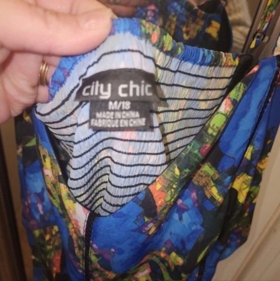Nwot City chic STAIN GLASS PRINT MAXI DRESS IN PEACOCK - Picture 3 of 4